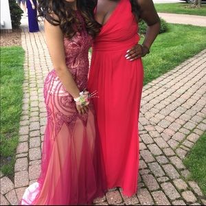 Jovani Burgundy Wine Prom Dress